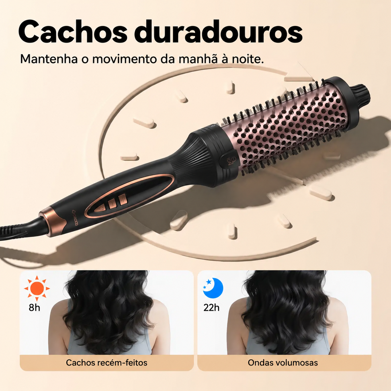 Escova modeladora para cachos duradouros